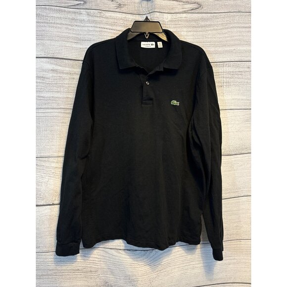 Lacoste Other - Lacoste Mens Classic Fit Black Polo Long Sleeve Shirt Size XL